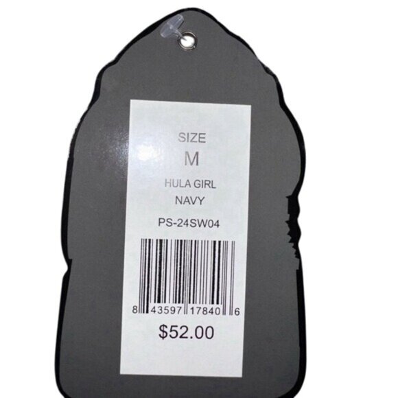 Party Sharks Hula Girl Swim Trunks Quick Dry 6.5" Inseam Blue Hawaiian Print - Picture 9 of 9